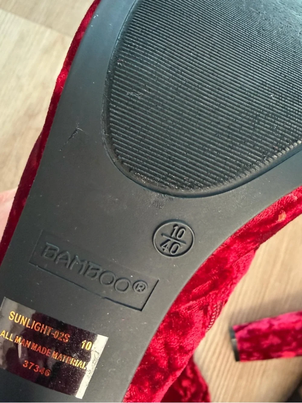 Red Velvet Over-the-Knee‎ Peep-Toe Heels
